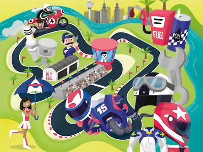 Il Grande libro dello Sport - Motorbike illustration motorbike kids motogp motorcycle motors racing seipang sport vintage