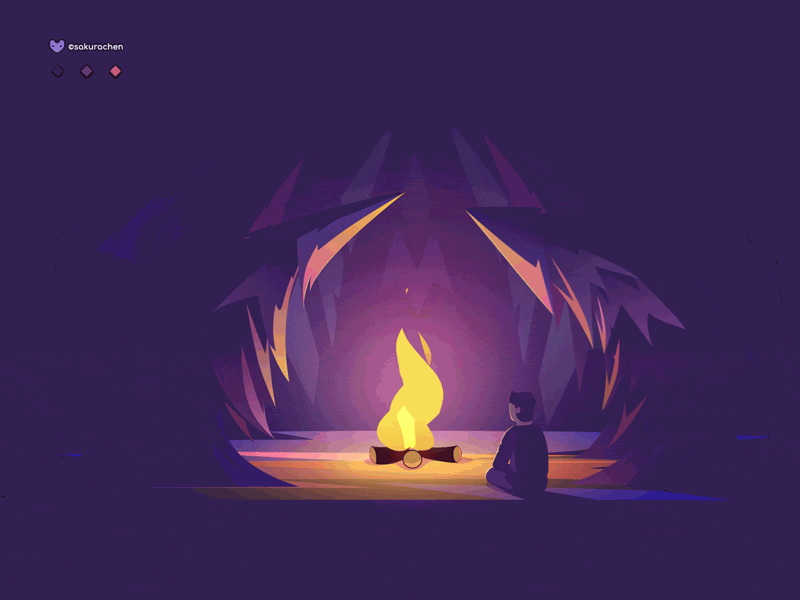 Silent Forest 2 ae dark fire forest gif illustration silent ui