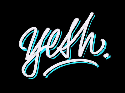 Yesh. apple pencil custom procreate brushes ipad pro lettering procreate script teal texture type typism typography yesh