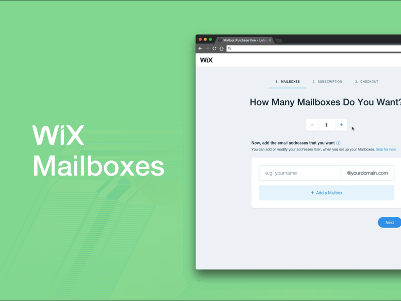 Wix Mailboxes business email google interaction steps wix wizard