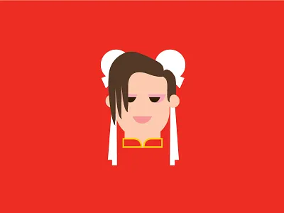 Chun-li – Player 2 character design chunli cute flat colour illustration product designer typography red retro street fighter vector
