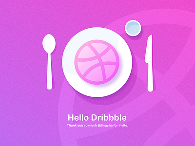 Hello dribbble！ debut dribbble eat first flat invitation shot