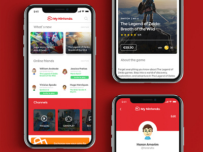 My Nintendo | App app feed game ios nintendo sketch ui ux visual xd
