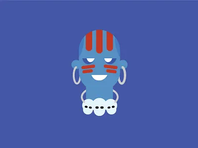 Dhalsim – Player 2 blue character design cute dhalsim flat colour illustration product designer typography retro street fighter vector