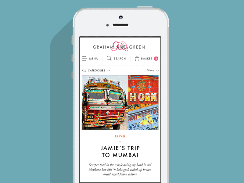 Graham & Green: New website: Blog animated blog mobile retail web webdesign
