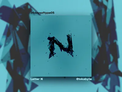 36days05 - N 36daysoftype 3d abstract type futuristic geometric letter n typography