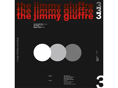 Jimmy Giuffre 3 - Vinyl LP Cover design graphic design typography