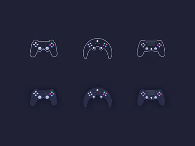 Gamepad Icons boomerang dark dualshock gamepad icon illustration joystick trend ui videogame