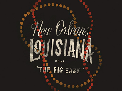 Nola beads illustration lettering new orleans