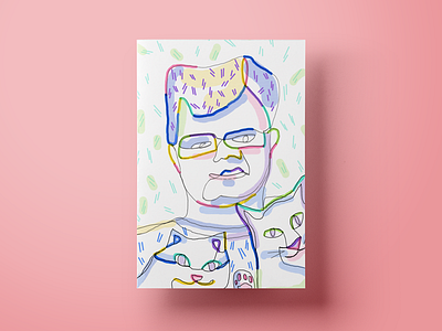Markus blind cat cats colors cx gift illustration lineart portrait poster salemove trace