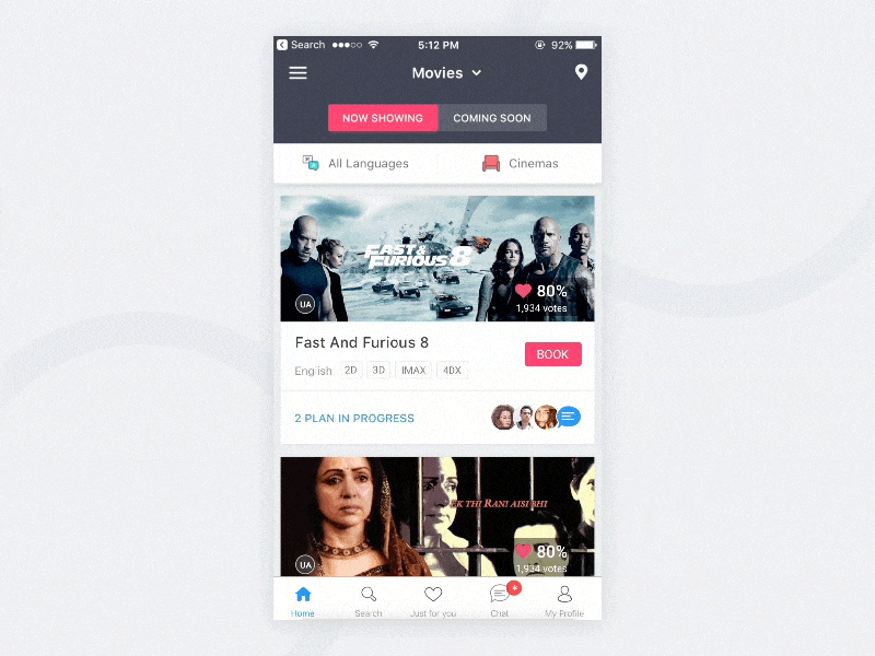 Plan For Movie chat chat app ios ui iphone app material design mobile chat sketch ui