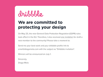 Your design design draft dribbble gdpr invitation invite norules