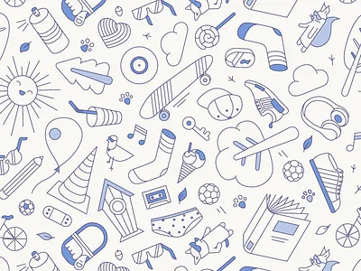 Park Props clean footbag hackysack linear park pattern seamless things