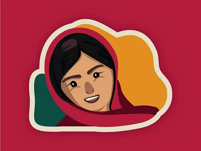 Malala education idol illustration malala peace sticker woman