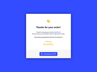 Pop up confirmation blue design download email order confirmation popup ui ux