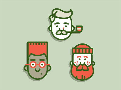 Hipsmen avatars illustration men