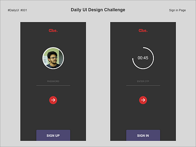 Sign In - Daily UI Design Challenge 001 dailyui signin sketch