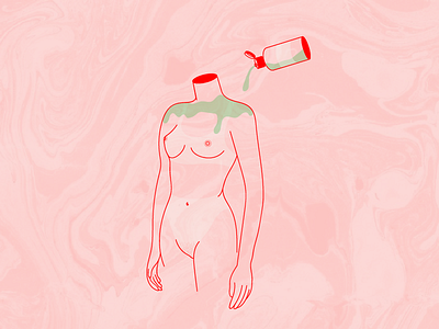 Aloe aloe illustration lotion marble pink sunburn vera