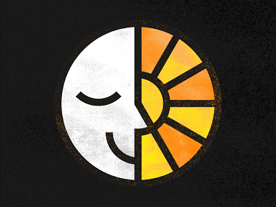 Sun & Moon geometric line moon sun symbol