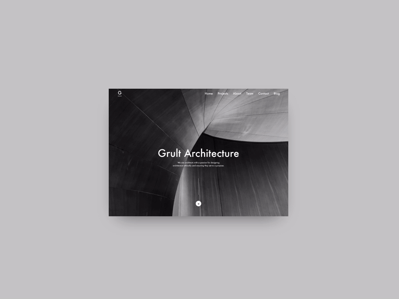 Grult Architecture - Homepage Interaction animation architecture design interaction invision studio minimalism ui user experience user interaction ux web development website design