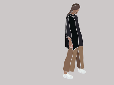 In Threes drawing fashion illustration line art lines shading