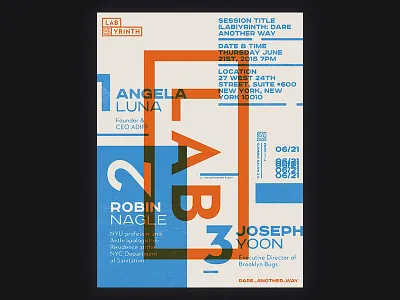 {Lab}yrinth design discovery lab layout maze nyc poster talk wip