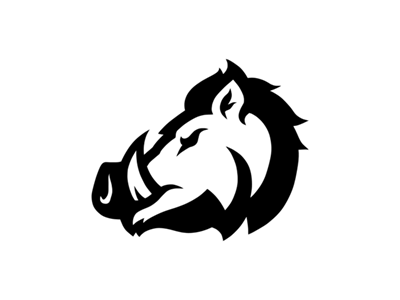 Worko Logo black boar body company concept design full greyscale logo minimalistic vector white