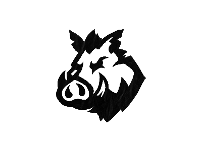 Boar Sketch 2 black boar body concept full greyscale logo marker minimalistic sketch vector white