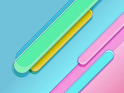 Pop Paddles abstract background blue bold flat illustration minimal pink vector wallpaper