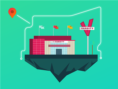 Another place in ATL atlanta building design icon illustration interaction landmark the varsity travel vector wip