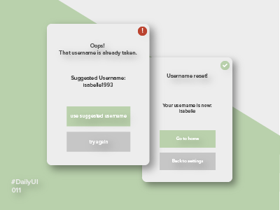 Flash Error/Success Message 011 dailyui dailyui011 error flashmessage success