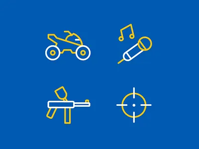 Summer Fun Icon Set aim bikes fun icon karaoke paintball quad quadricycle set summer target