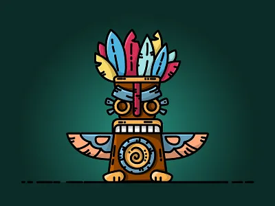 Anti-Procrastination Totem flat procrastination totem tribal vector