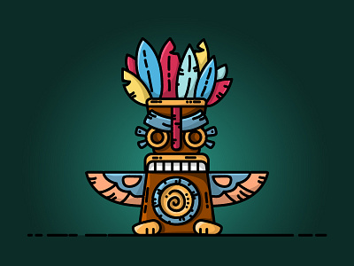 Anti-Procrastination Totem flat procrastination totem tribal vector