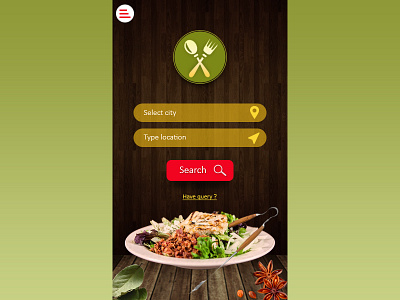 Restaurant Search mobile ui restaurant home page search ui