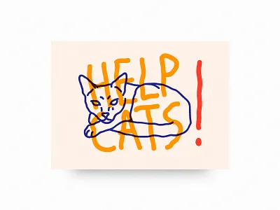 Help Cats animal cat design help illustration style