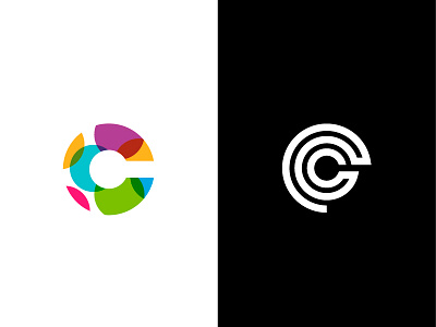 logo C - unused brand c design gradient letter logo minimal monogram