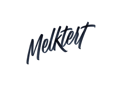 Melktert (en - Milktart) brush calligraphy hand lettering lettering script typography