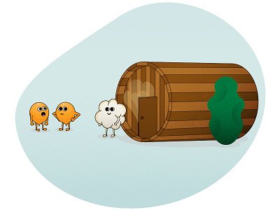 Sauna Time character chill corn illustration popcorn sauna tree