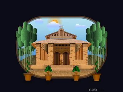 Debre Birhan Selassie Church in Gonder building church ethiopia gonder illustration