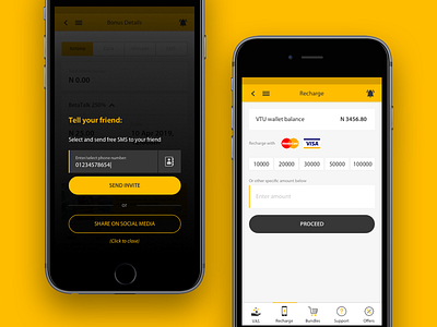 Recharge & popup screen android invite ios material mobile payment popup recharge refer ui ux