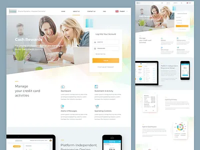 Finance Login Page businees design finance flat latest recent typography ui ux website