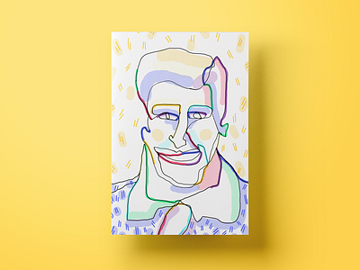 Alexei blindtrace colors cx funny gift illustration joker lineart portrait poster salemove trace