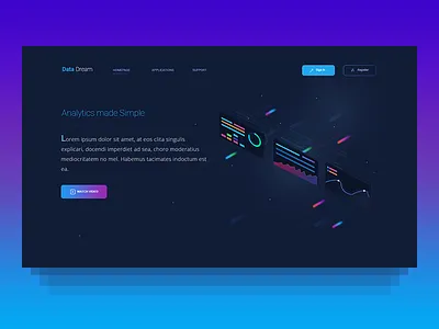 Header design header isometric ui webdesign