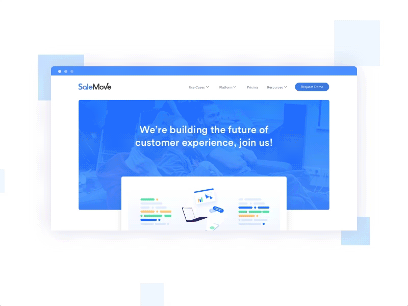 We are hiring! animation experience hiring illustration job jobs landing salemove ux work
