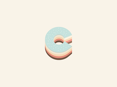 C stands for Cake c cake layers topping type typography vector