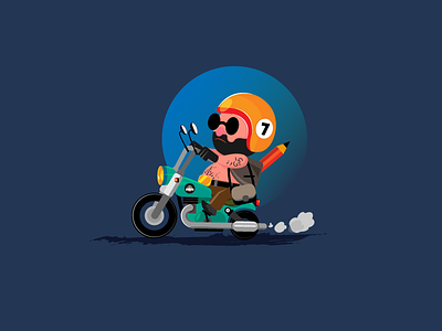 Biker artist bike concept vector design