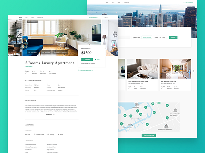 A Real Estate Website details rent real estate website rooms apartment search map house home web interface yalantis