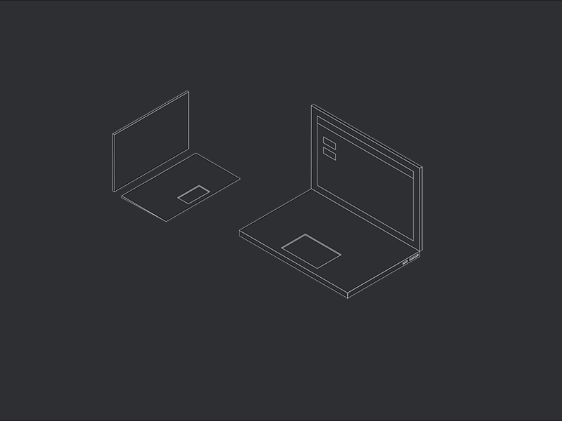 Performance Optimization animation black blue diagram drawing illustration isometric laptop mobile tablet technical website