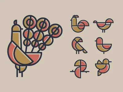 Birds animal bird chicken peacock robin sparrow vector